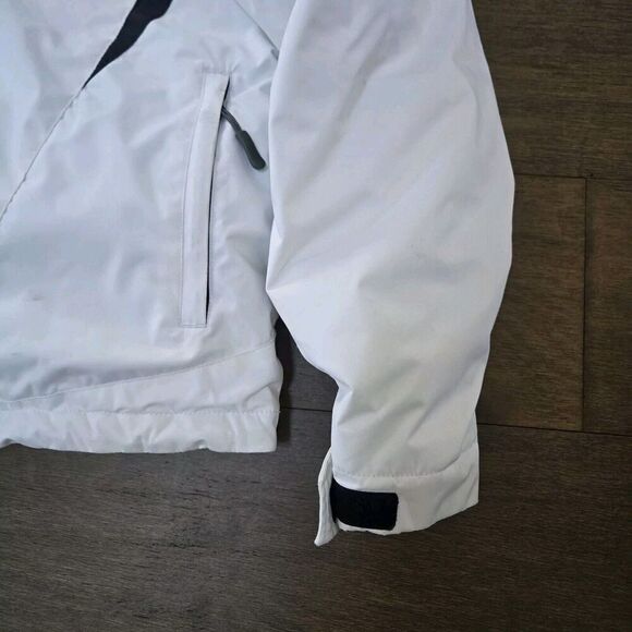 Serac Jacket Women's White Gore-Tex Hooded Full Zip Snap Ski Snowboard Size L - Picture 4 of 11